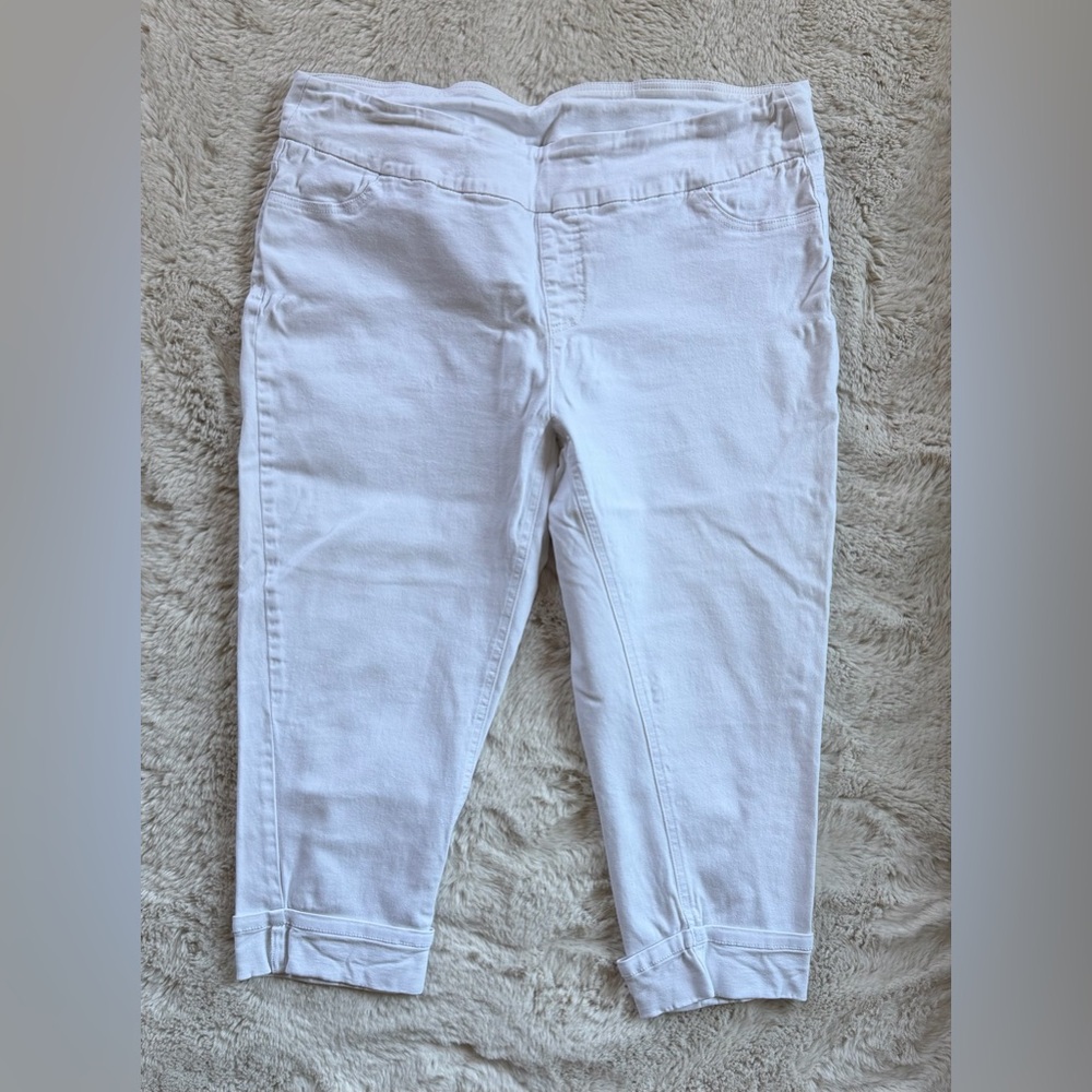 Soft Surroundings White Cropped Stretch Jeans